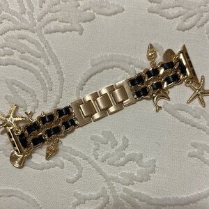 Gold and Black Charm Bracelet Apple Watch